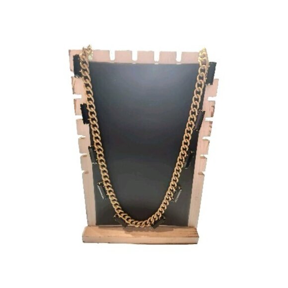 Gold-Tone Chain Necklace Purple Toggle Clasp Jessica Simpson womens jewelry - Picture 2 of 4